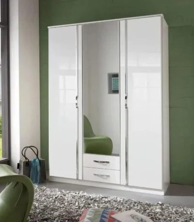 Glossop 3 Door Gloss White Wardrobe
