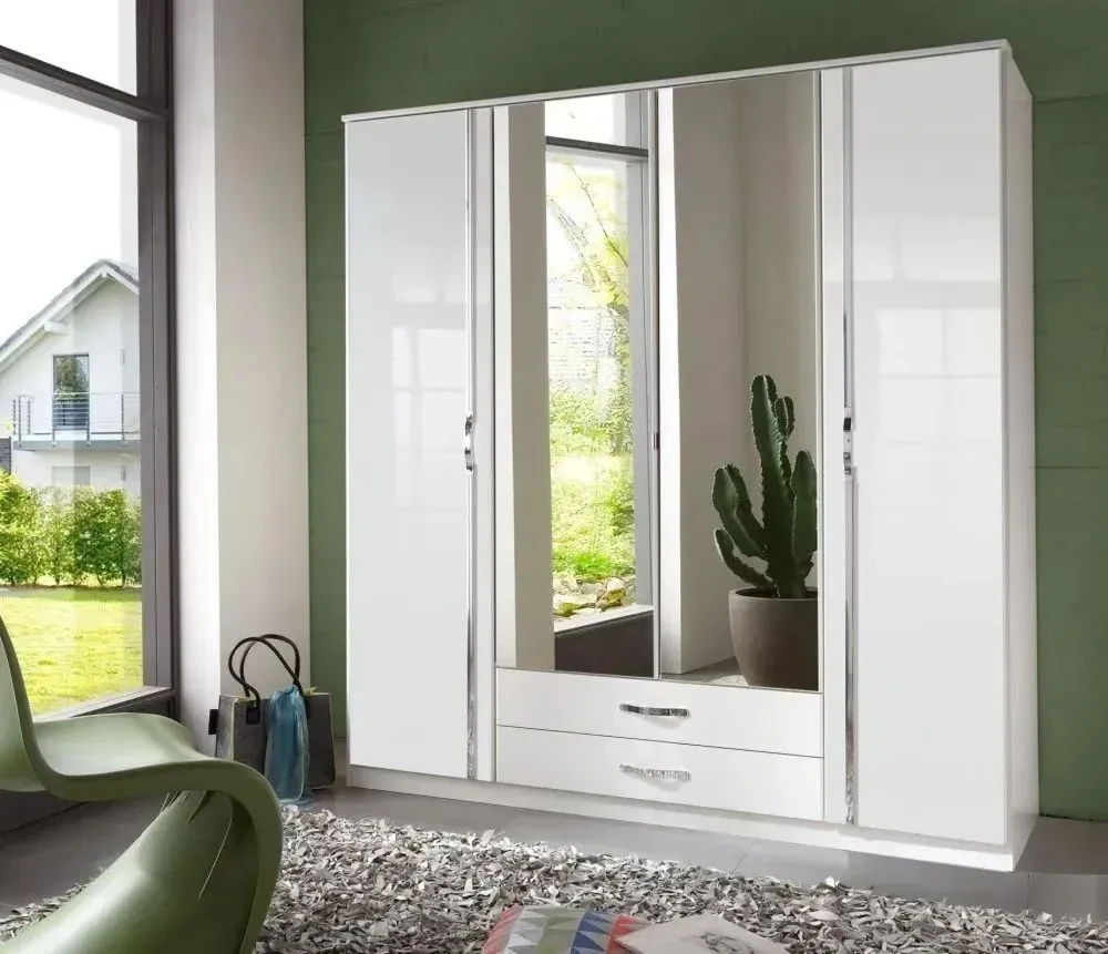 Glossop 4 Door Gloss White Wardrobe Glossop 4 Door Gloss White Wardrobe