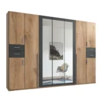 Hornsea 9 Door Wardrobe with Mirrors and Drawers