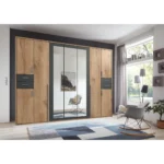 Hornsea 9 Door Wardrobe with Mirrors and Drawers