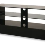 Hythe Gloss Black TV Stand with 2 Drawers