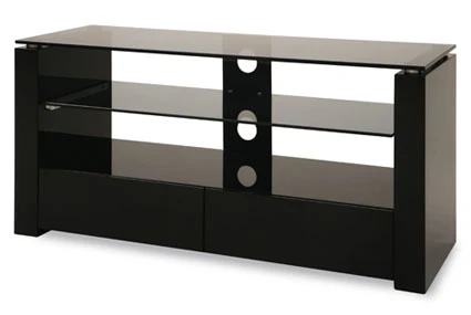 Hythe Gloss Black TV Stand with 2 Drawers