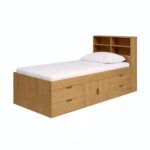 Captain's Single 3ft Cabin Bed with Bookcase Headboard - Oak Effect - Image 2