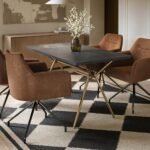 Lexi Dining Table with 4 Isla Swivel Dining Chairs