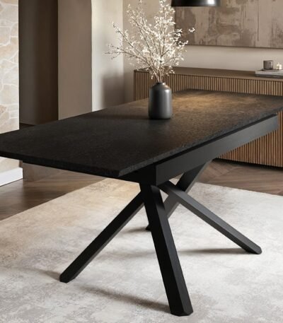 Lexi & Isla Dining Set Extendable Table with 4 Swivel Chairs