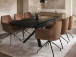 Lexi & Isla Dining Set Extendable Table with 4 Swivel Chairs