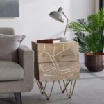 Light Gold 2 Drawer Side Table
