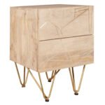 Light Gold 2 Drawer Side Table - Image 2