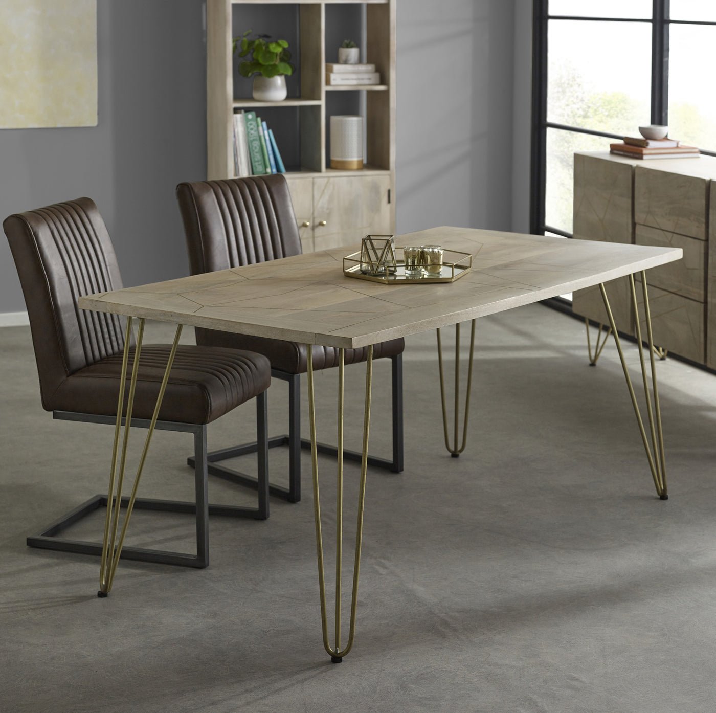 light-gold-dining-table-1 Light Gold Dining Table - Image 1