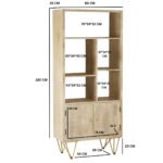 Light Gold Large Bookcase 2 Door - Image 5