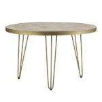 Light Gold Round Dining Table - Image 2
