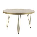 Light Gold Round Dining Table - Image 4
