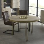Light Gold Round Dining Table - Image 5