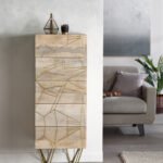 Light Gold Tall Chest of Drawers