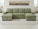 Lindale U Shape Corner Sofa Bed - Green