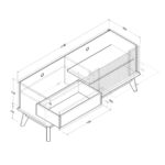LV41 TV Cabinet 1.2m - Columbian Walnut - Image 3