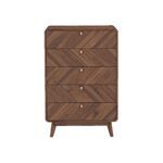 LV44 5 Drawer Chest - Columbian Walnut - Image 4