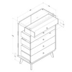 LV44 5 Drawer Chest - Columbian Walnut - Image 5