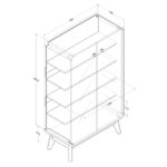 LV44 Shoe Cupboard with 5 Shelves - Image 4