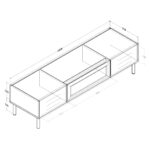 LV51 TV Cabinet 1.4m - Mid Oak - Image 3