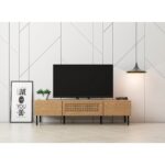 LV51 TV Cabinet 1.4m - Mid Oak - Image 2
