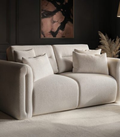 Mabel 2 Seater Sofa Beige Chenille