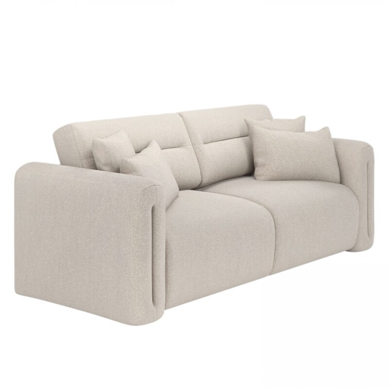 Mabel 3 Seater Sofa Beige Chenille