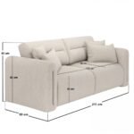 Mabel 3 Seater Sofa Beige Chenille