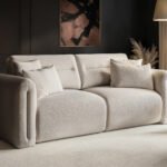 Mabel 3 Seater Sofa Beige Chenille