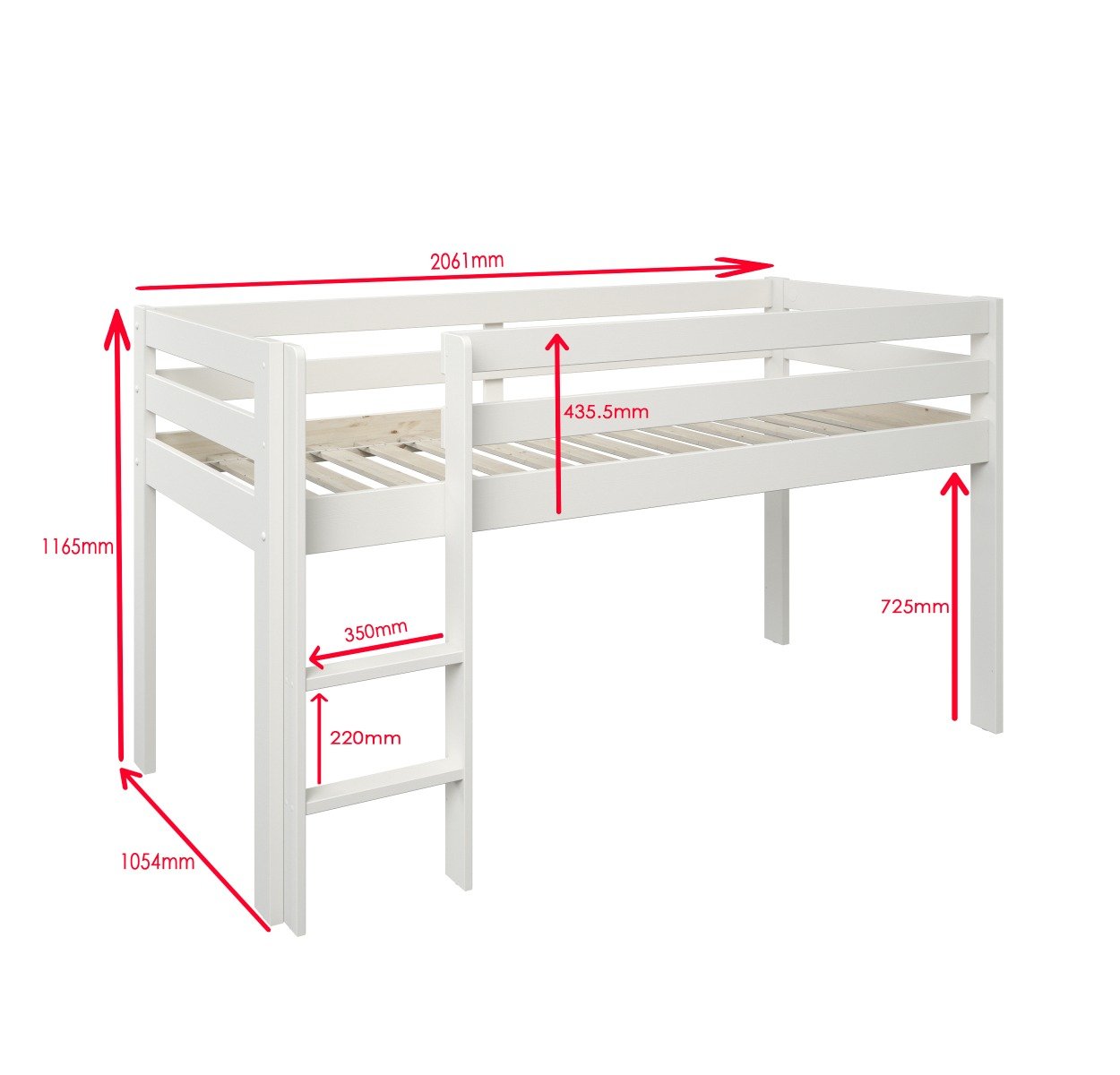 Nora Mid Sleeper Full Set White Nora Mid Sleeper Full Set White