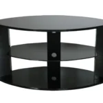 Orford Oval Black Glass TV Stand