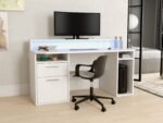 Power Z LED Gaming Desk White