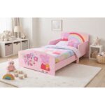 Peppa Pig Wooden Toddler Bed with Safety Rails - Pink