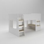 Mid Sleeper with Under Desk - White and Oak