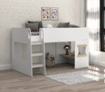Mid Sleeper with Under Desk - White and Oak - Image 2