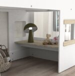 Mid Sleeper with Under Desk - White and Oak - Image 5