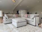 Sandwood Large Corner Sofa with Footstool