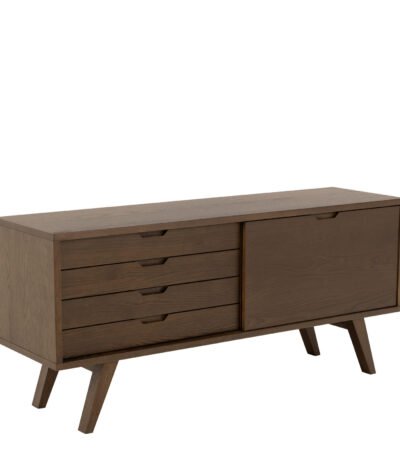 A-Line Sideboard with 4 Drawers and Sliding Door in Smoked Oak