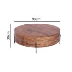 Acacia & Iron 90cm Coffee Table