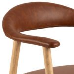 Addi Dining Chair With Armrest in PU Retro Brandy Set of 2