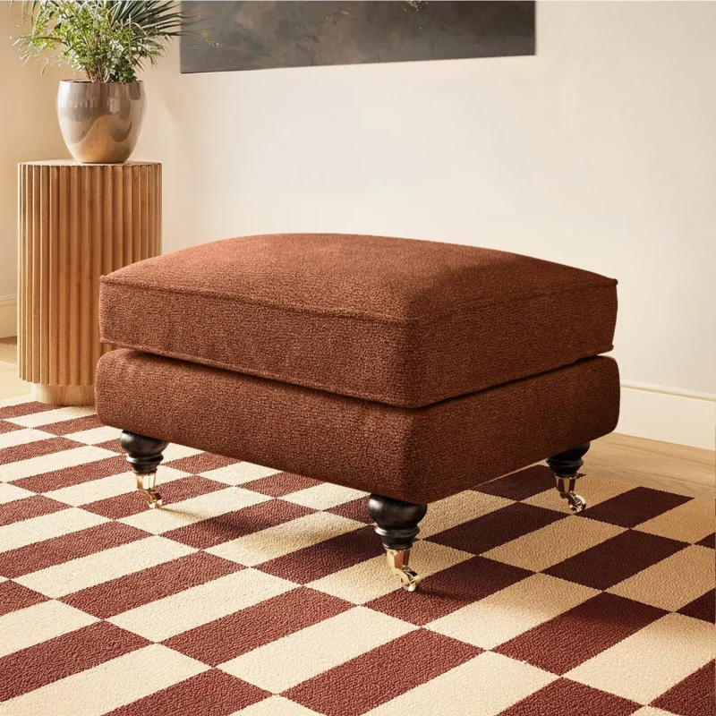 Addison Footstool with Caster Legs