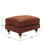 Addison Footstool with Caster Legs