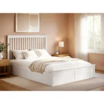 Airedale Wooden Ottoman White