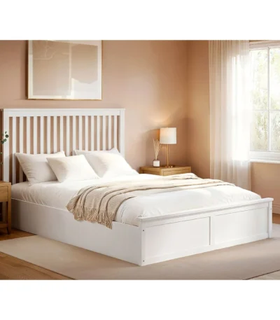 Airedale Wooden Ottoman White