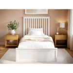 Airedale Wooden Ottoman White