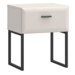 Akihisa Bedside Table with Drawer and Metal Legs in Sand