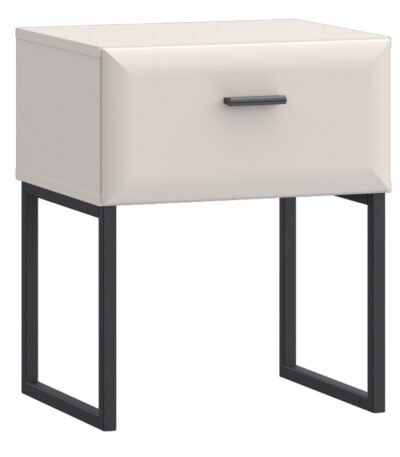 Akihisa Bedside Table with Drawer and Metal Legs in Sand