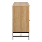 Albany Chest of 3 Drawers in Oak/Black Legs
