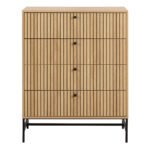Albany Chest of 4 Drawers in Oak/Black Legs