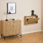 Albany Shoe Cabinet 1 Flip Down Door In Oak